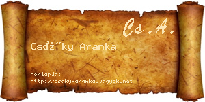 Csáky Aranka névjegykártya