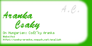 aranka csaky business card